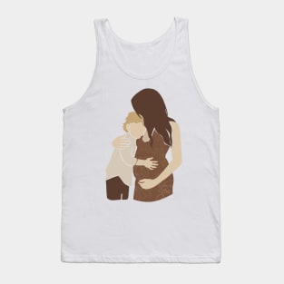 Abstract pregnant vector Family silhouette Illustration Tank Top